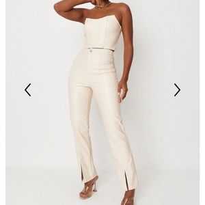 PU SPLIT FRONT STRAIGHT LEG
TROUSER CREAm